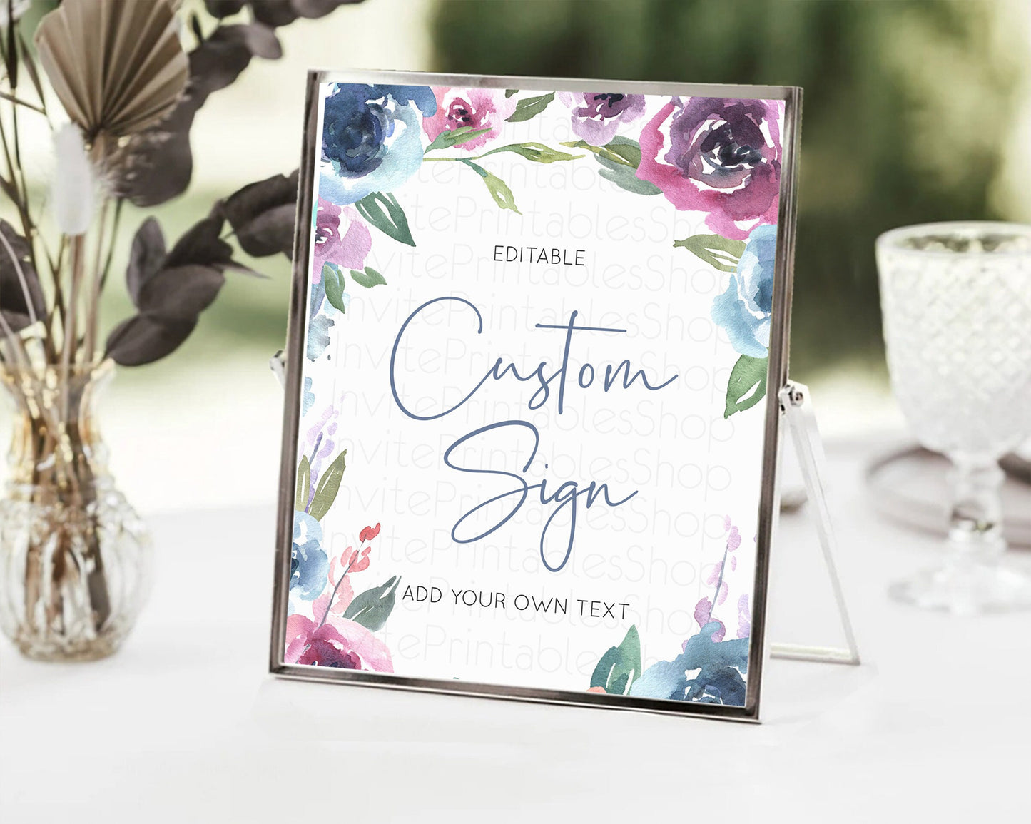 Wildflower Floral Table Sign Decor Secret Garden Sign Template Pastel Floral Garden Party Boho Flowers Birthday Baby Shower Wedding D10780