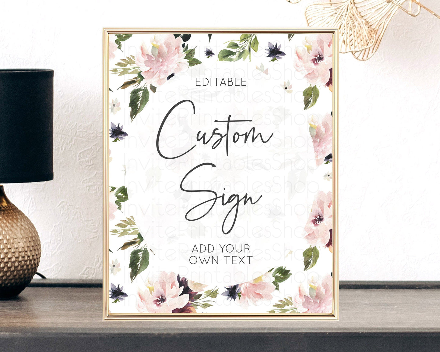 Wildflower Floral Table Sign Decor Secret Garden Sign Template Pastel Floral Garden Party Boho Flowers Birthday Baby Shower Wedding D10538