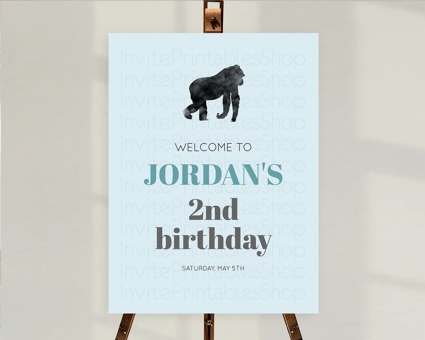 Gorilla Welcome Sign Gorilla Welcome Board Gorilla Party Welcome Poster Safari Adventure Decor Gorilla First Birthday Welcome Sign D10799