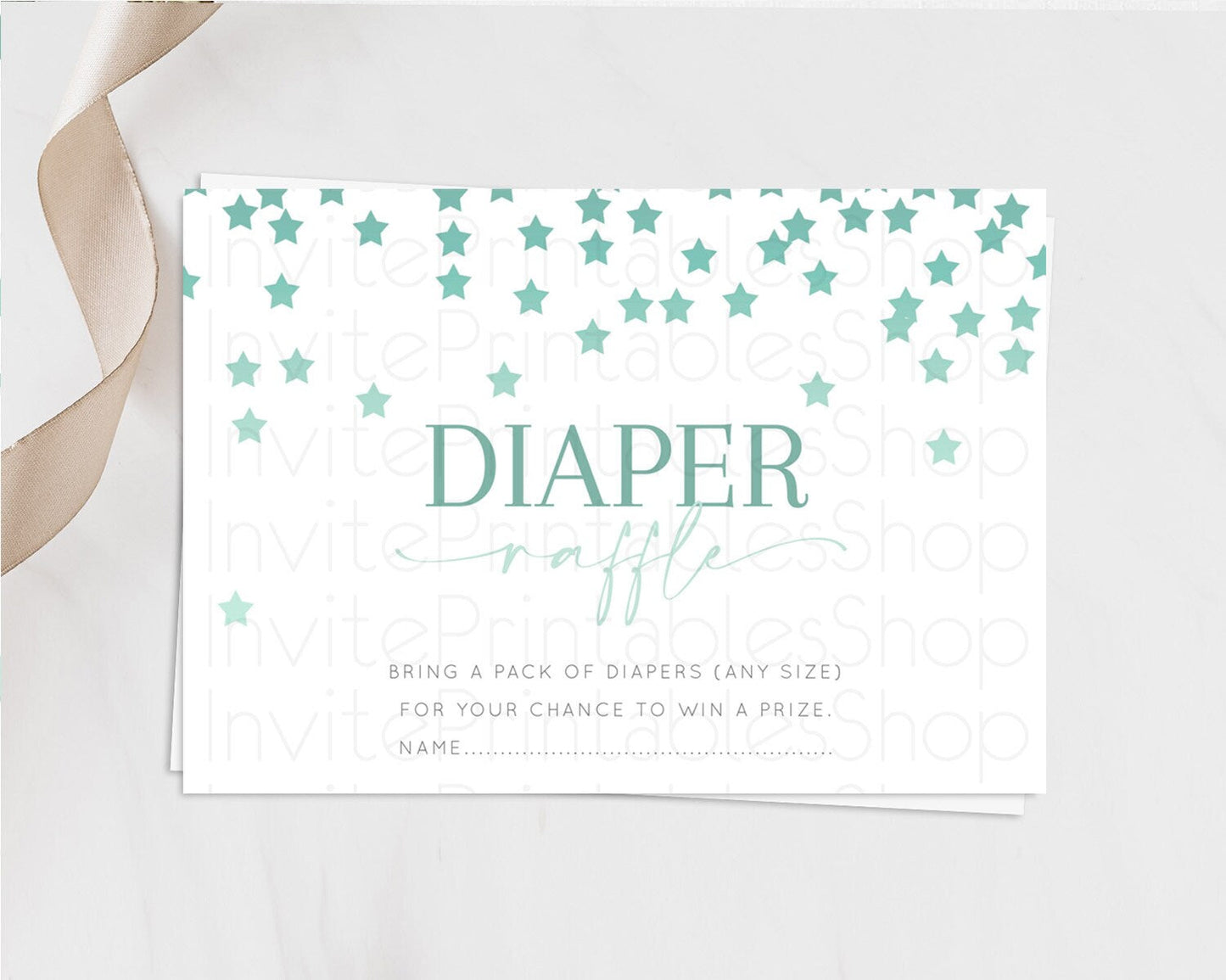 Pastel Star Diaper Raffle Card Shooting Star Diaper Raffle Insert Twinkle Little Star Diaper Ticket Rainbow Confetti Raffle Game D10310