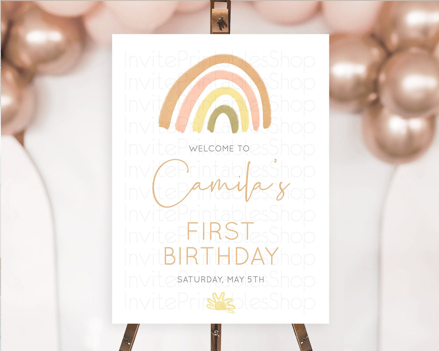 Pastel Rainbow Welcome Sign Boho Rainbow Welcome Board Rainbow Welcome Sign Pastel Welcome Decor Rainbow First Birthday Welcome Sign D10684