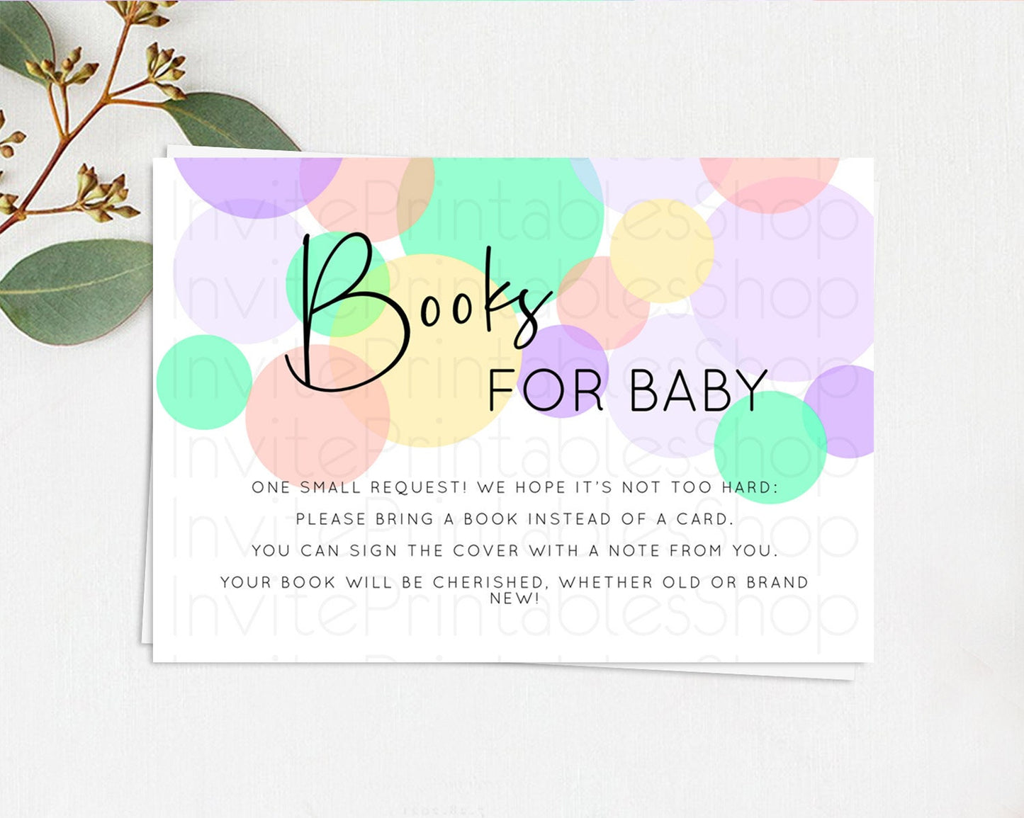 Rainbow Books For Baby Card Pastel Sprinkles Book Insert Pastel Rainbow Confetti Book Card Colorful Bubbles Pastel Book Poem Request D10380