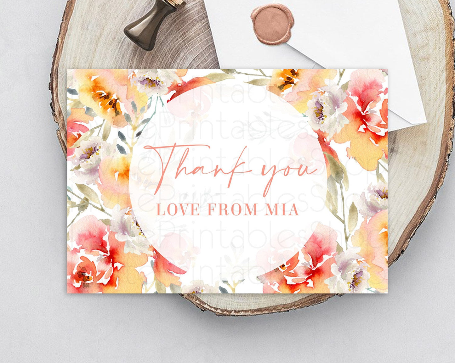 Secret Garden Thank You Wildflower Thank You Card Pastel Flower Garden Birthday Thank You Card Boho Floral Teacher Thank You Card D10280