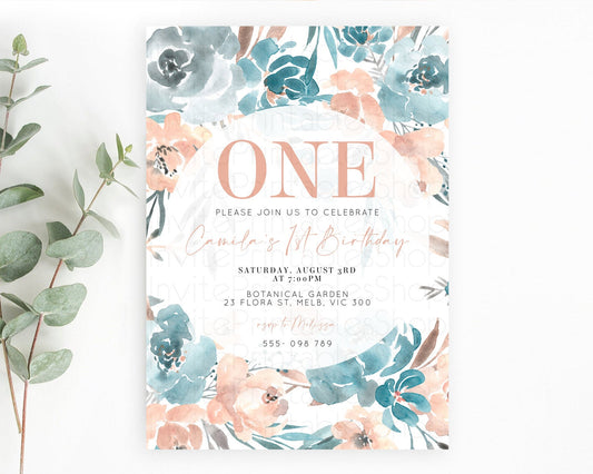 Secret Garden Invitation Wildflower Birthday Invitation Pastel Flowers Invite Enchanted Garden Boho Floral 3rd 2nd First Birthday D10190