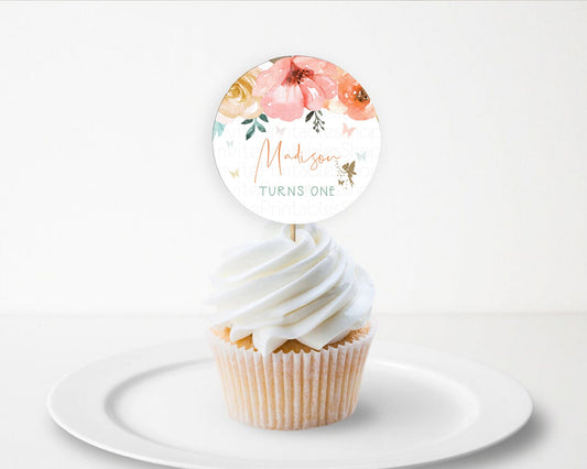 Editable Fairy Cupcake Toppers Pastel Fairy Cupcake Toppers Fairy Floral Gar