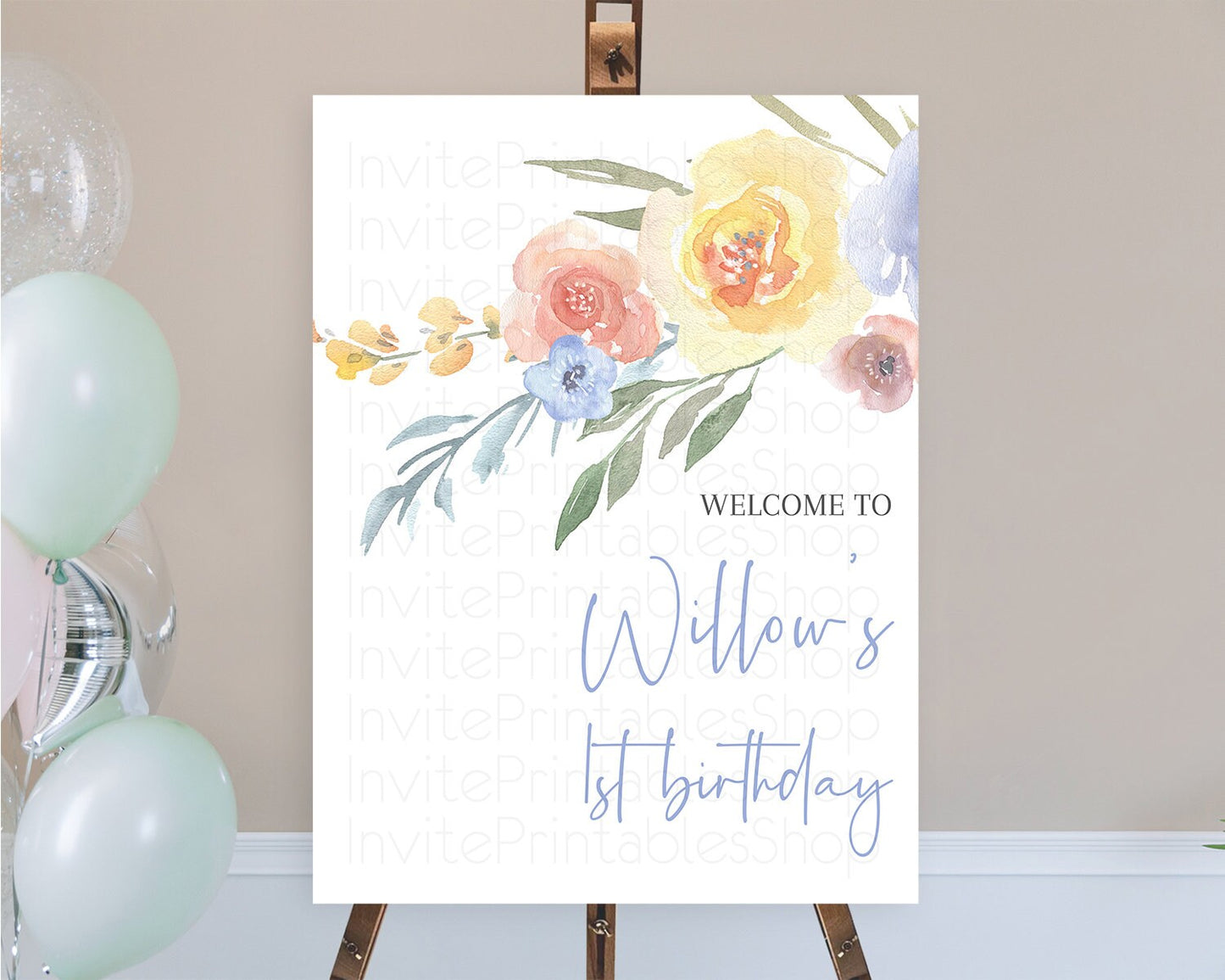 Secret Garden Welcome Sign Wildflower Welcome Board Pastel Flower Garden Welcome Poster Boho Wildflower First Birthday Welcome Sign D10186