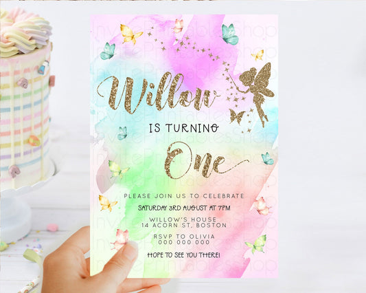 Editable Pastel Fairy Birthday Invitation Pastel Butterflies Fairy Birthday