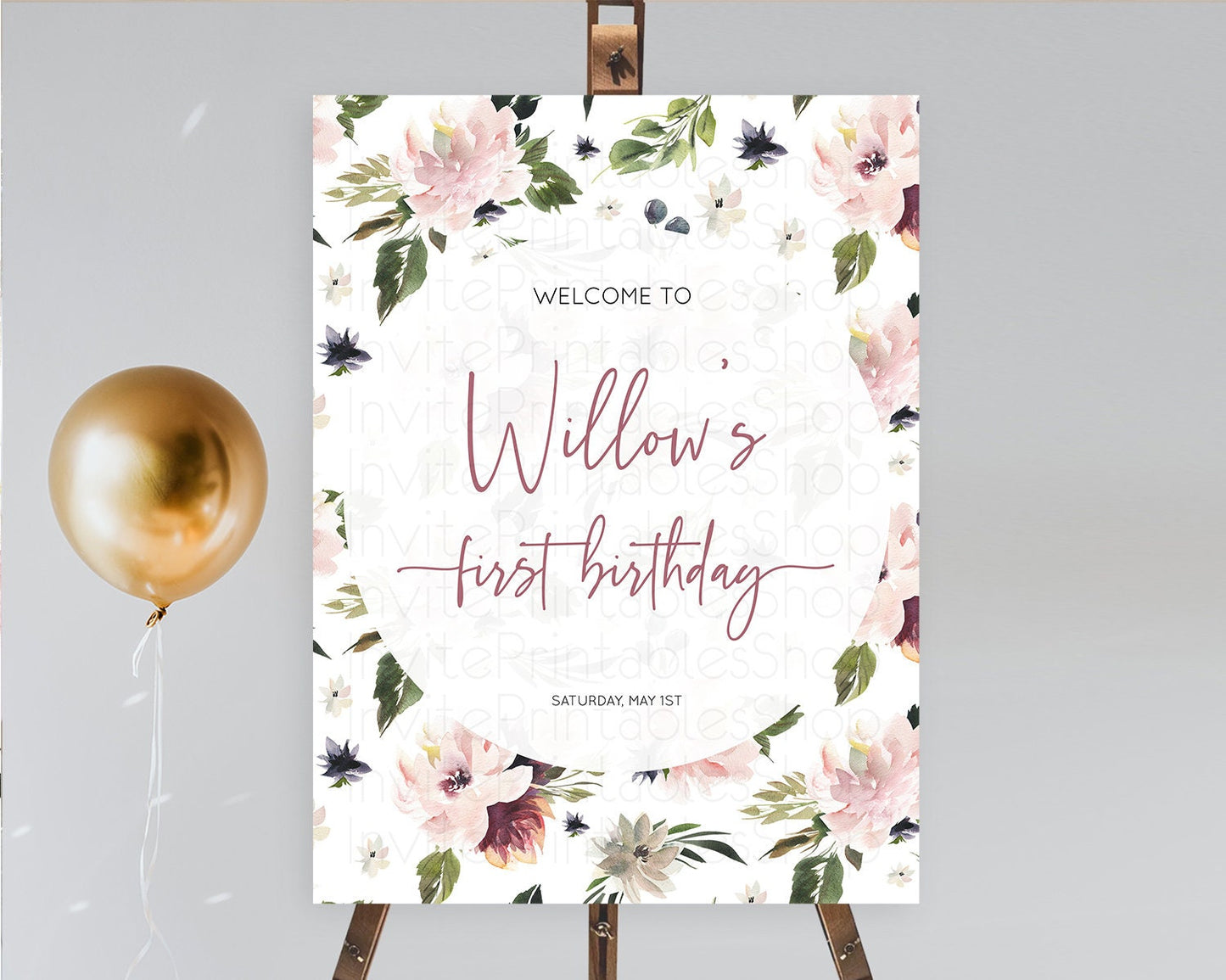 Secret Garden Welcome Sign Wildflower Welcome Board Pastel Flower Garden Welcome Poster Boho Wildflower First Birthday Welcome Sign D10538