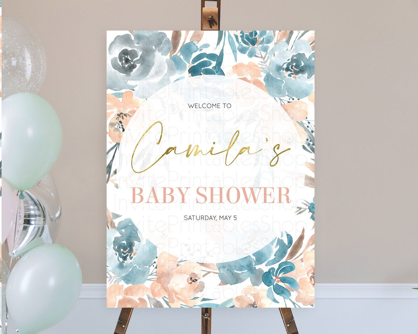 Secret Garden Baby Shower Welcome Sign Wildflower Welcome Board Pastel Flower Garden Welcome Poster Boho Wildflower Welcome Sign D10190