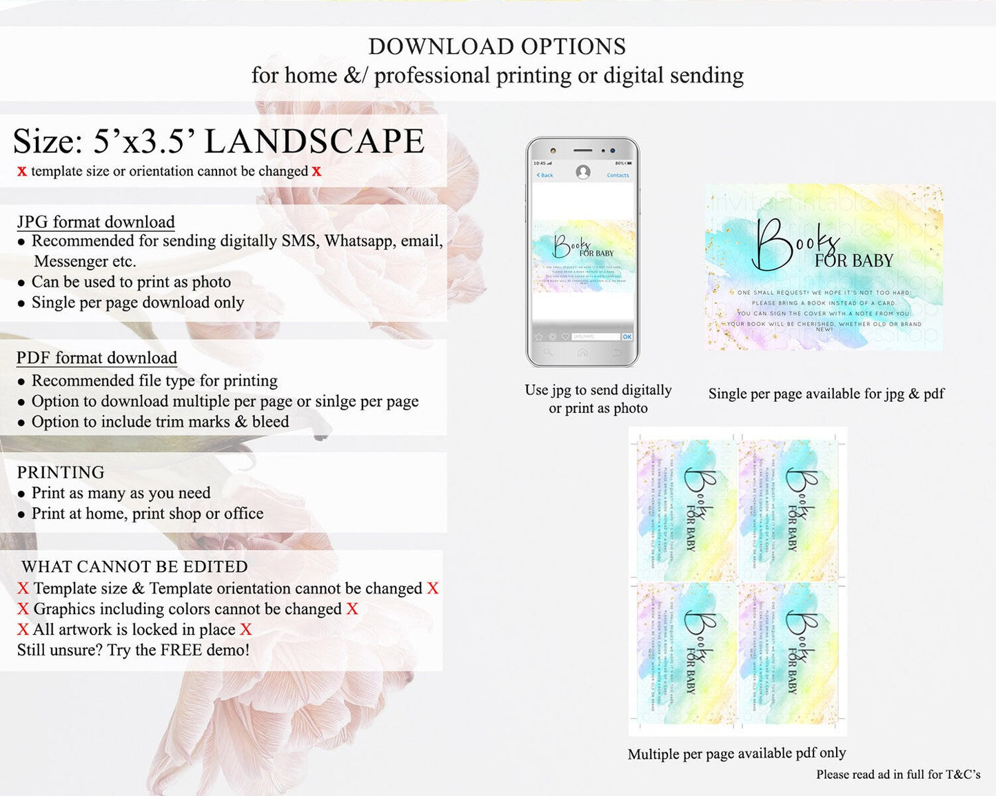 Pastel Books For Baby Card Pastel Rainbow Book Insert Colorful Ombre Watercolor Book Card Confetti Glitter Baby Book Poem Request D10171