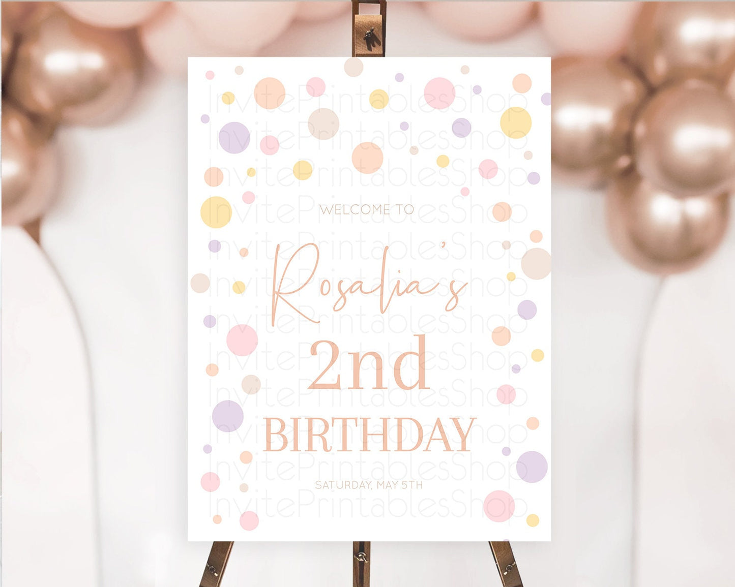 Rainbow Welcome Sign Pastel Welcome Board Pastel Rainbow Confetti Welcome Sign Colorful Bubbles Pastel First Birthday Welcome Sign D10759