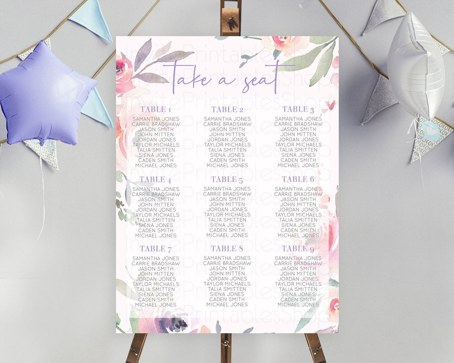 Secret Garden Seating Chart Wildflower Seating Chart Pastel Flowers Seating Chart Enchanted Garden Boho Floral Take A Seat Decor D10198