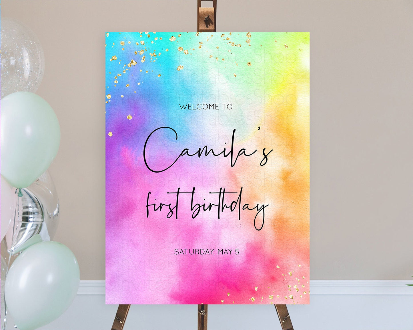 Tie Dye Welcome Board Rainbow Tie Dye Welcome Sign Pastel Welcome Poster Colorful Pastel Welcome Rainbow First Birthday Welcome Sign D10456