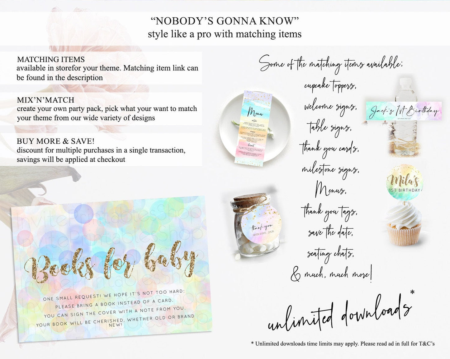 Pastel Books For Baby Card Bubble Bath Baby Shower Books Insert Rainbow Book Card Pastel Bubbles Colorful Confetti Book Poem Request D10447