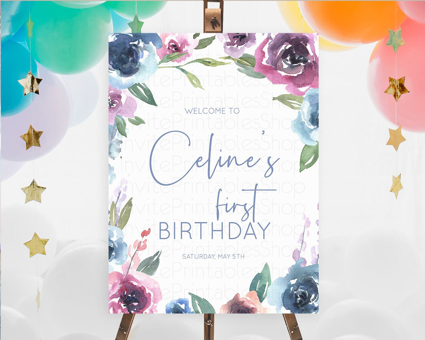 Secret Garden Welcome Sign Wildflower Welcome Board Pastel Flower Garden Welcome Poster Boho Wildflower First Birthday Welcome Sign D10780