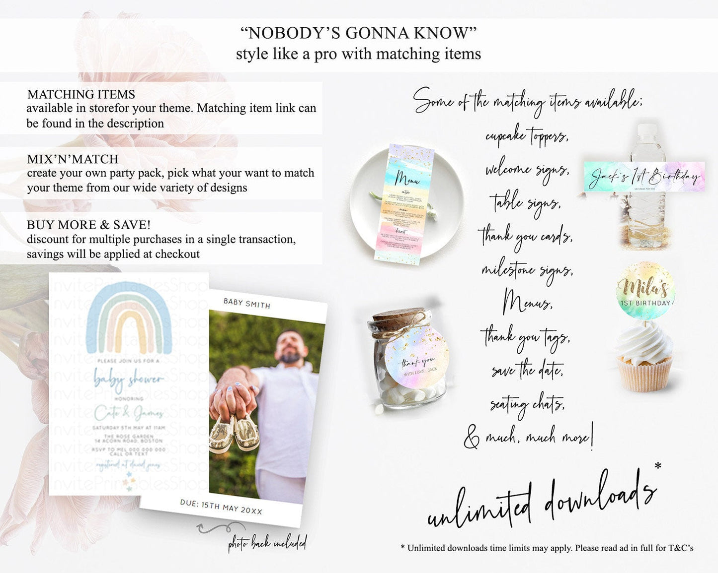 Pastel Rainbow Baby Shower Invitation Pastel Rainbow Invitation Rainbow Baby Invitation Pastel Invitation Boho Rainbow Invitation D10200