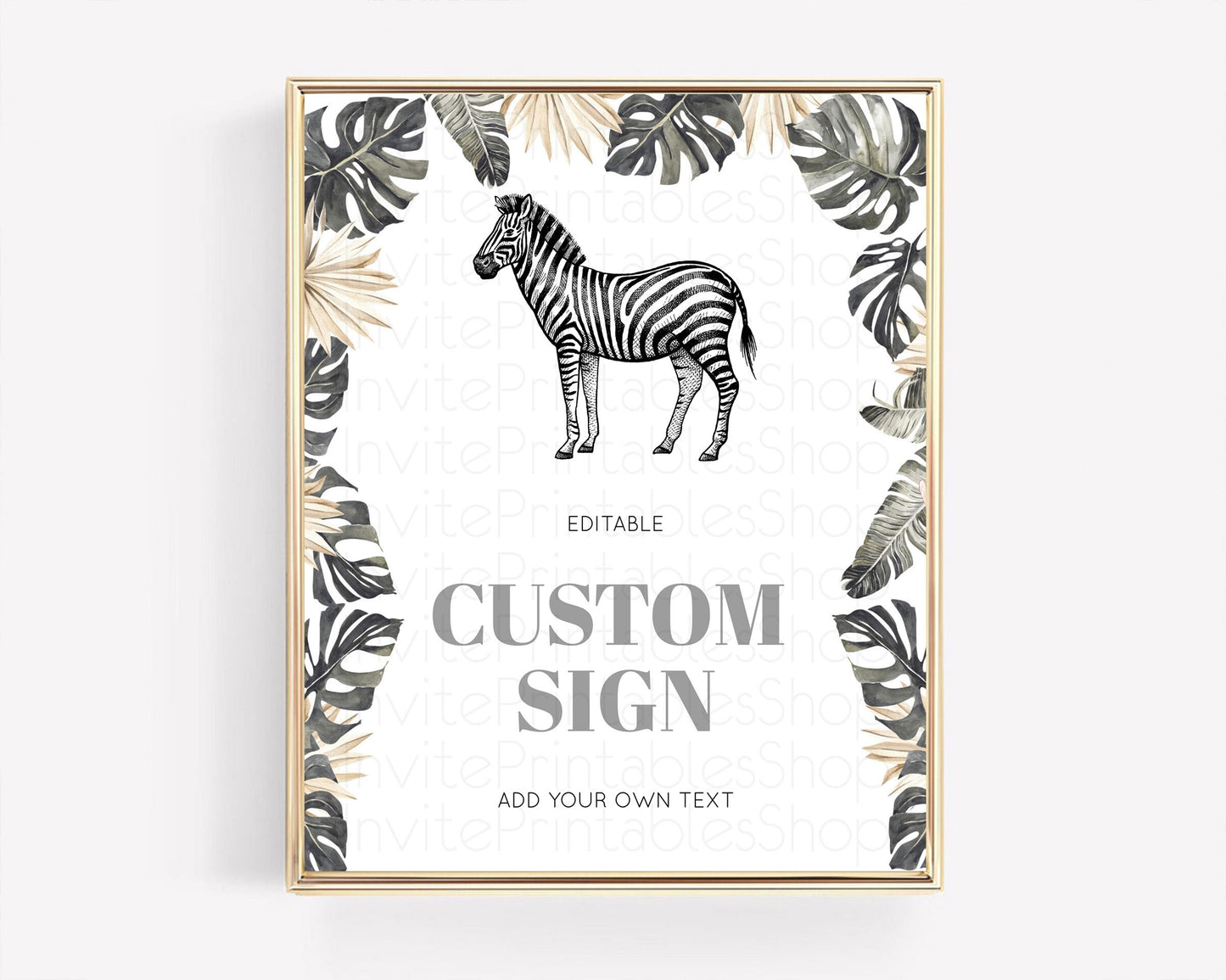 Zebra Sign Zebra Table Sign Decor Zebra Party Sign Template Safari Adventure Zebra Minimal Theme 1st Birthday Baptism Baby Shower D10824