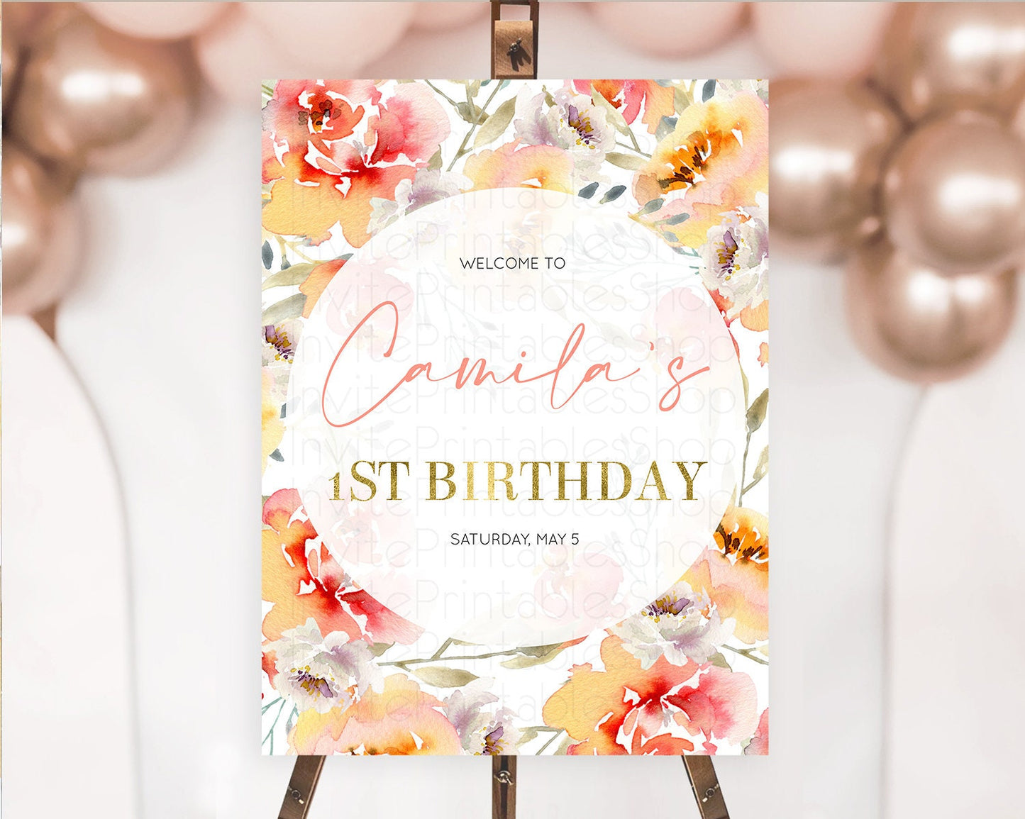 Secret Garden Welcome Sign Wildflower Welcome Board Pastel Flower Garden Welcome Poster Boho Wildflower First Birthday Welcome Sign D10280
