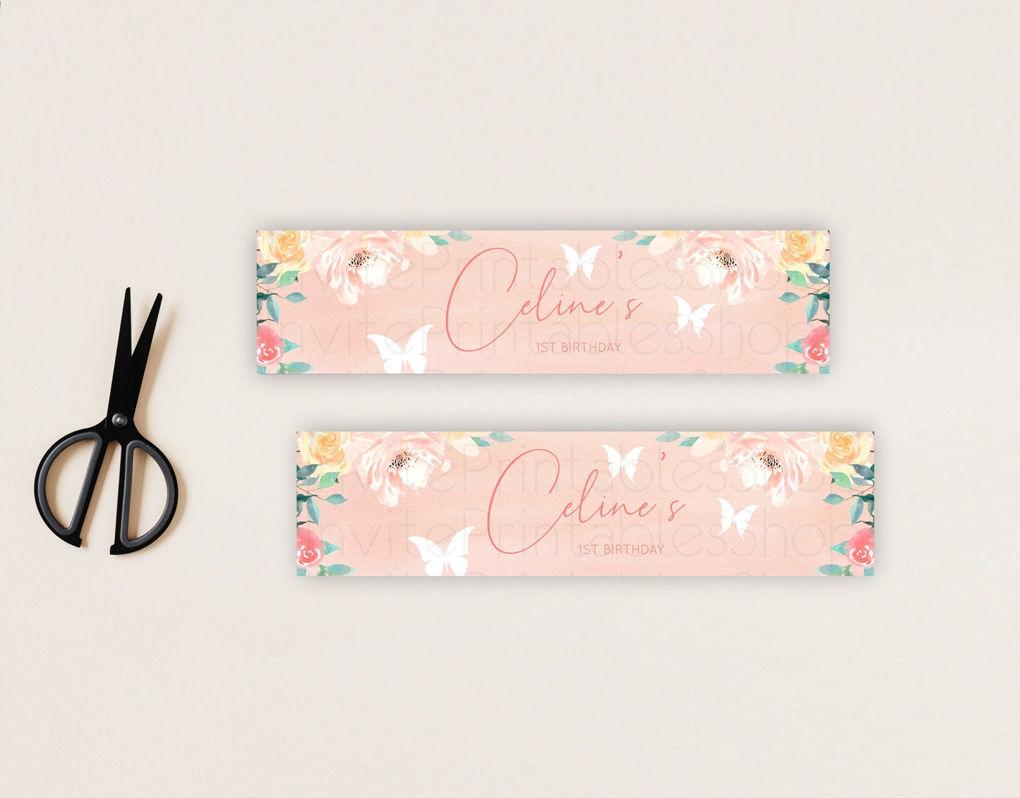 Wildflower Water Label Template Secret Garden Water Label Pastel Floral Garden Party Decor Boho Flowers Birthday Baby Shower Wedding D10245