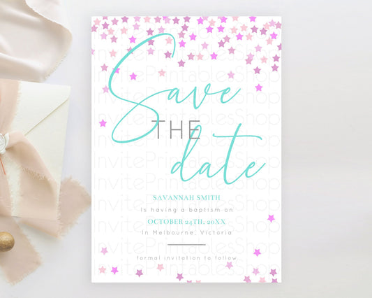 Editable Twinkle Stars Save The Date Template Pastel Twinkle Little Star Par
