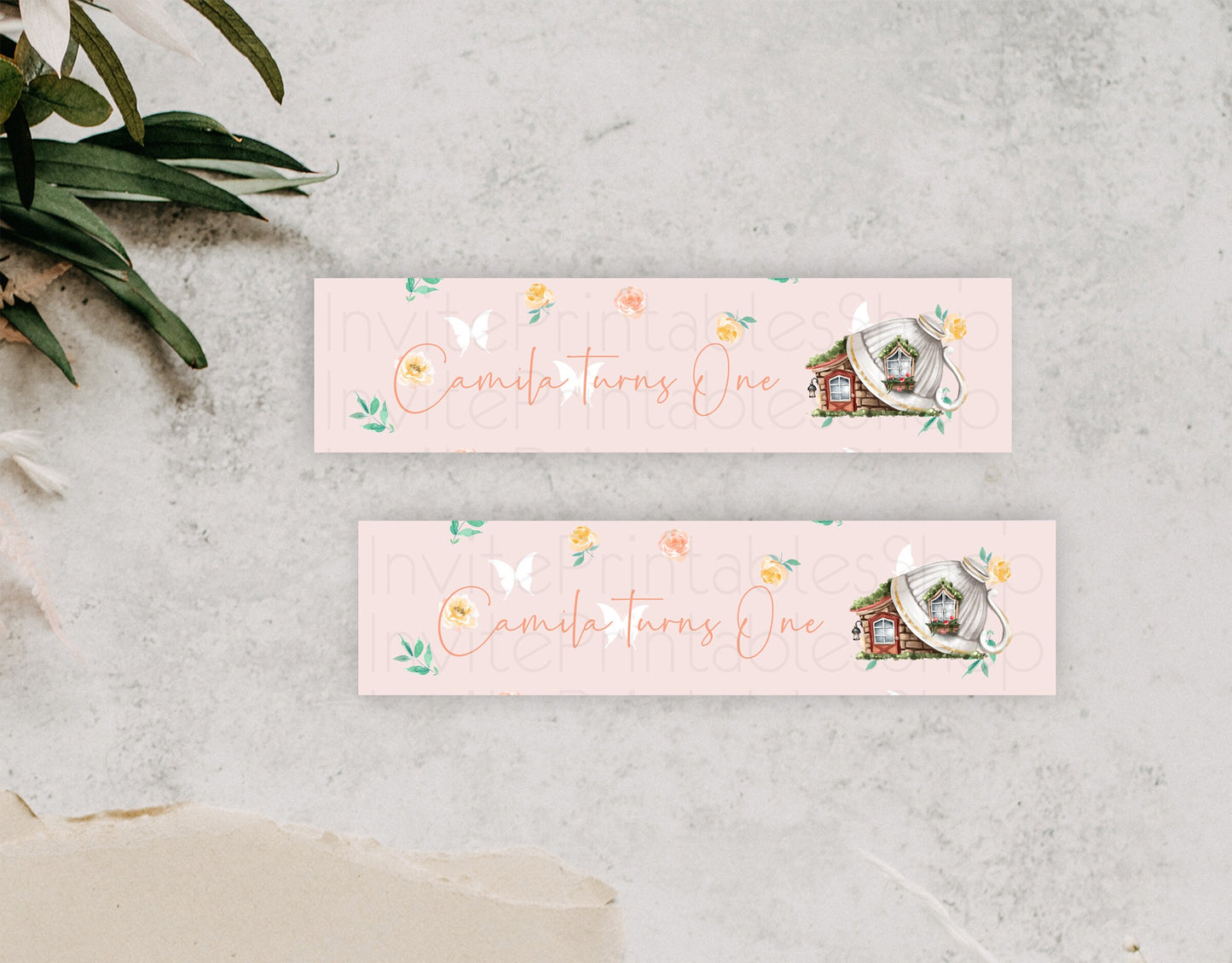 Fairy Water Label Enchanted Garden Pastel Floral Butterfly Party Decor Secret Garden Birthday Baptism Baby Shower Bridal Shower D10384