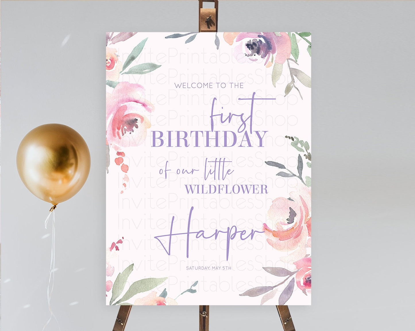 Secret Garden Welcome Sign Wildflower Welcome Board Pastel Flower Garden Welcome Poster Boho Wildflower First Birthday Welcome Sign D10198