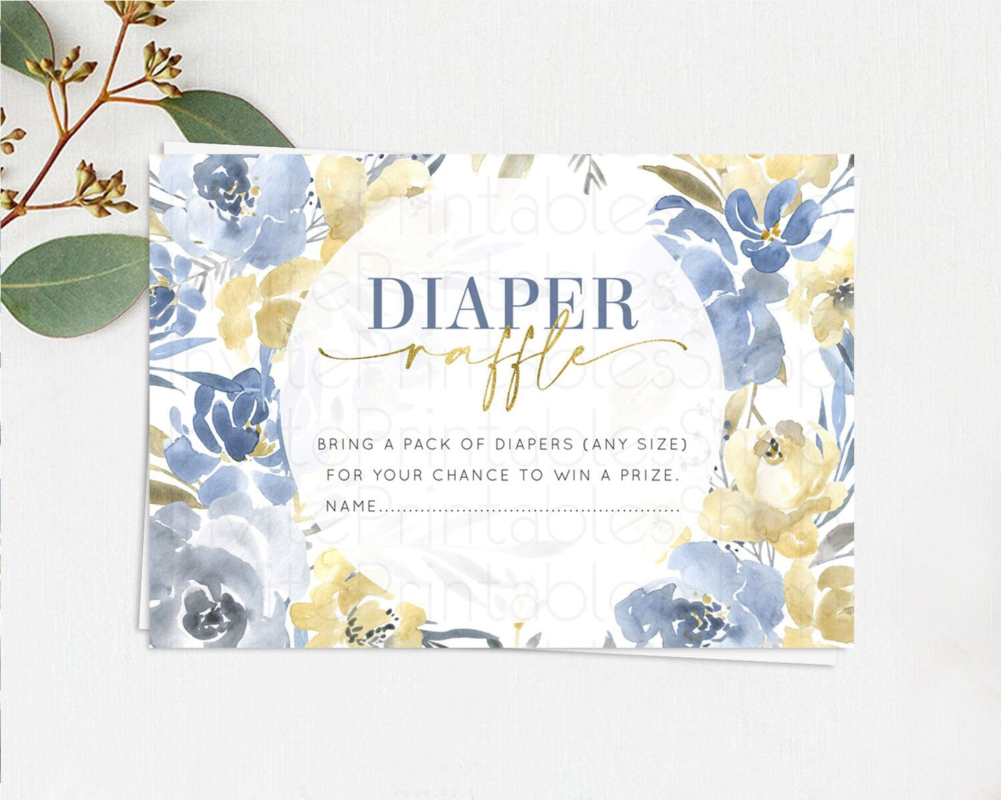 Secret Garden Diaper Raffle Card Boho Wildflower Diaper Raffle Insert Pastel Flower Garden Baby Shower Card Flower Raffle Game D10189