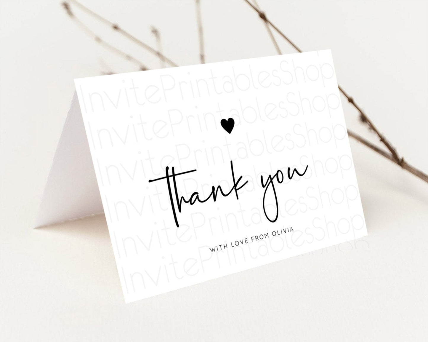 Minimalist Thank You White Thank You Card Minimal Birthday Thank You Card Modern Cards Simple White Teacher Thank You Cards Template D10955