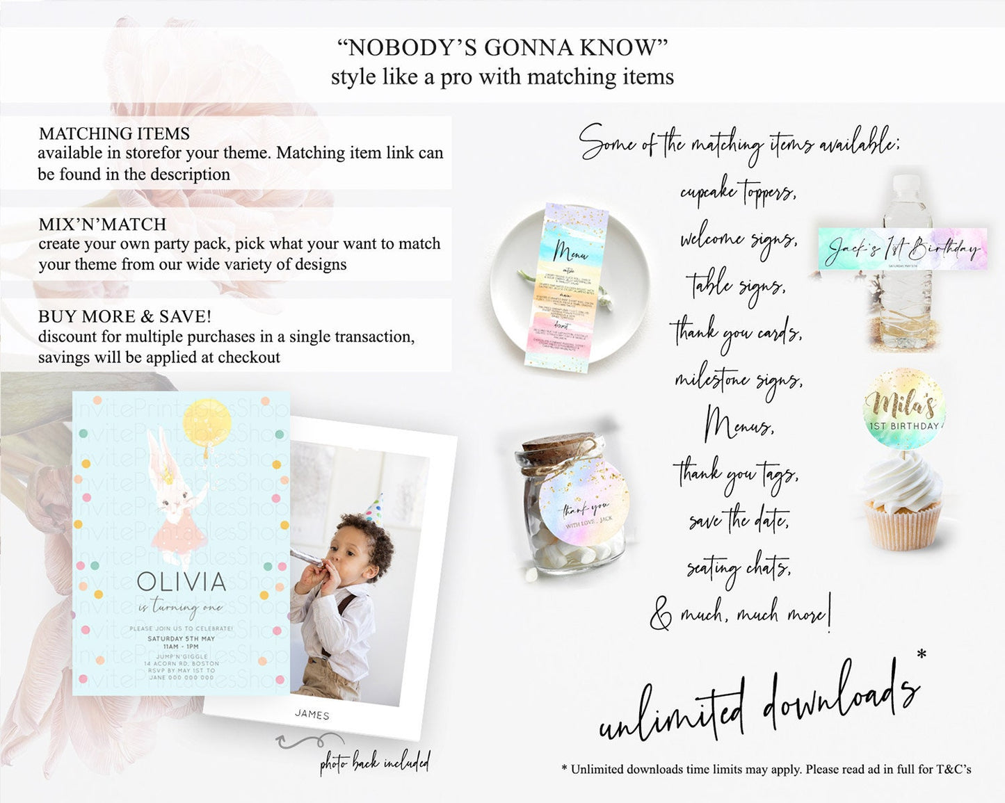 Bunny Birthday Invitation Pastel Bunny Invitation Bunny Balloon Invites Pastel Confetti Balloon Bunny Invites 2nd 1st First Birthday 199v3
