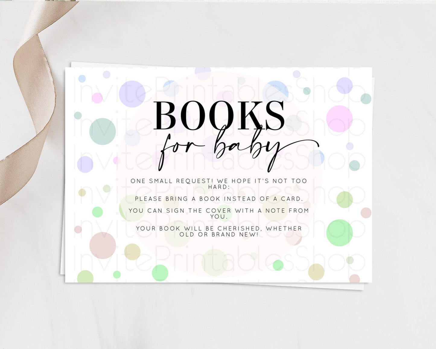 Rainbow Books For Baby Card Pastel Sprinkles Book Insert Pastel Rainbow Confetti Book Card Colorful Bubbles Pastel Book Poem Request D10135