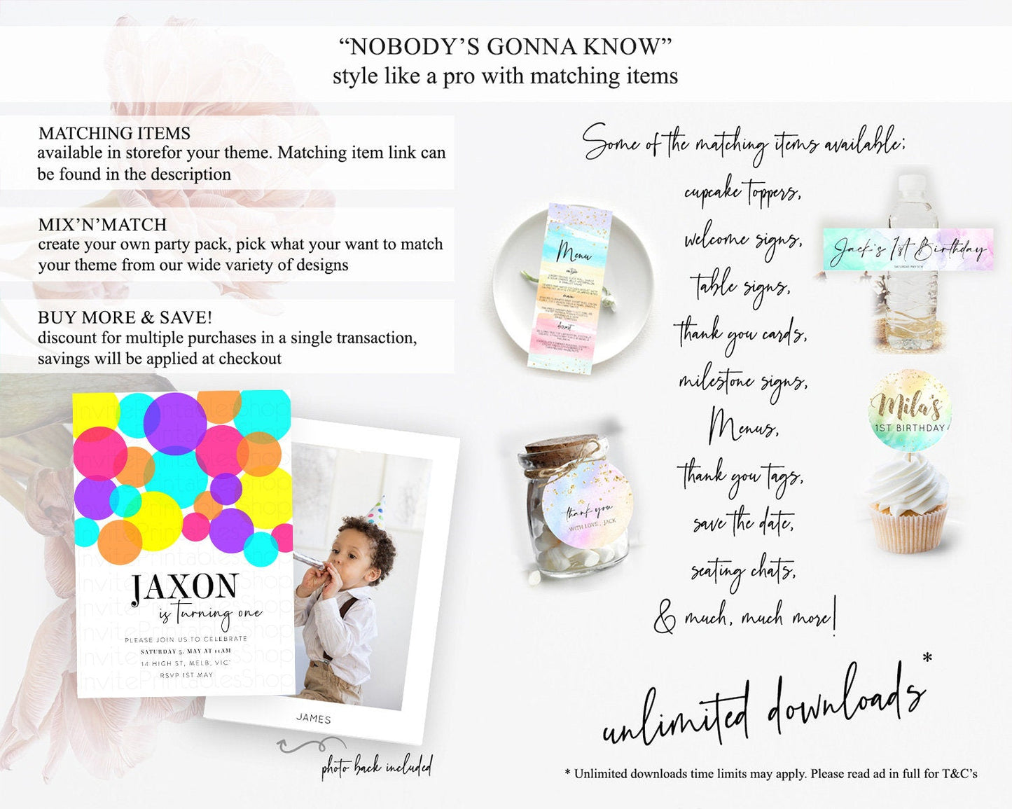 Pastel Birthday Invitation Pastel Confetti Birthday Invitation Bubbles Invitation Colorful Rainbow Confetti 2nd 1st First Birthday D11022
