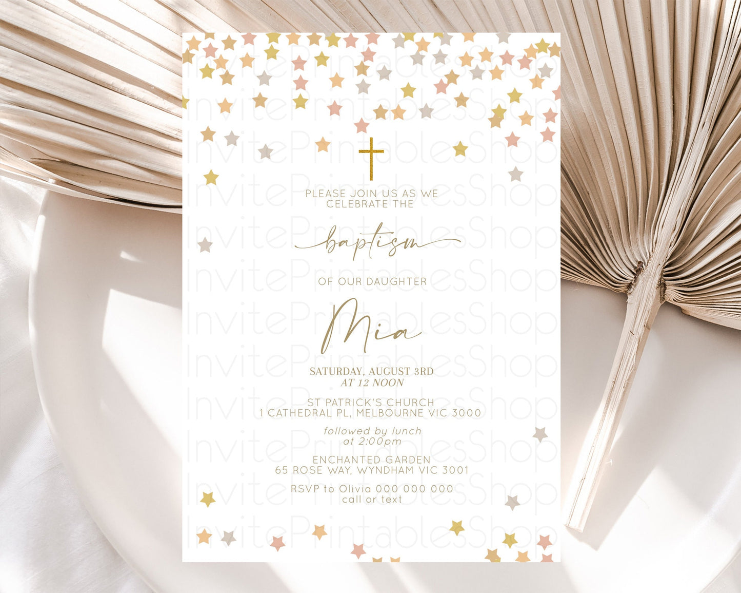 Star Baptism Invitation Pastel Stars Baptism 1st Birthday Invitation Rainbow Colors Confetti Twinkle Little Star Christening Invite D10342