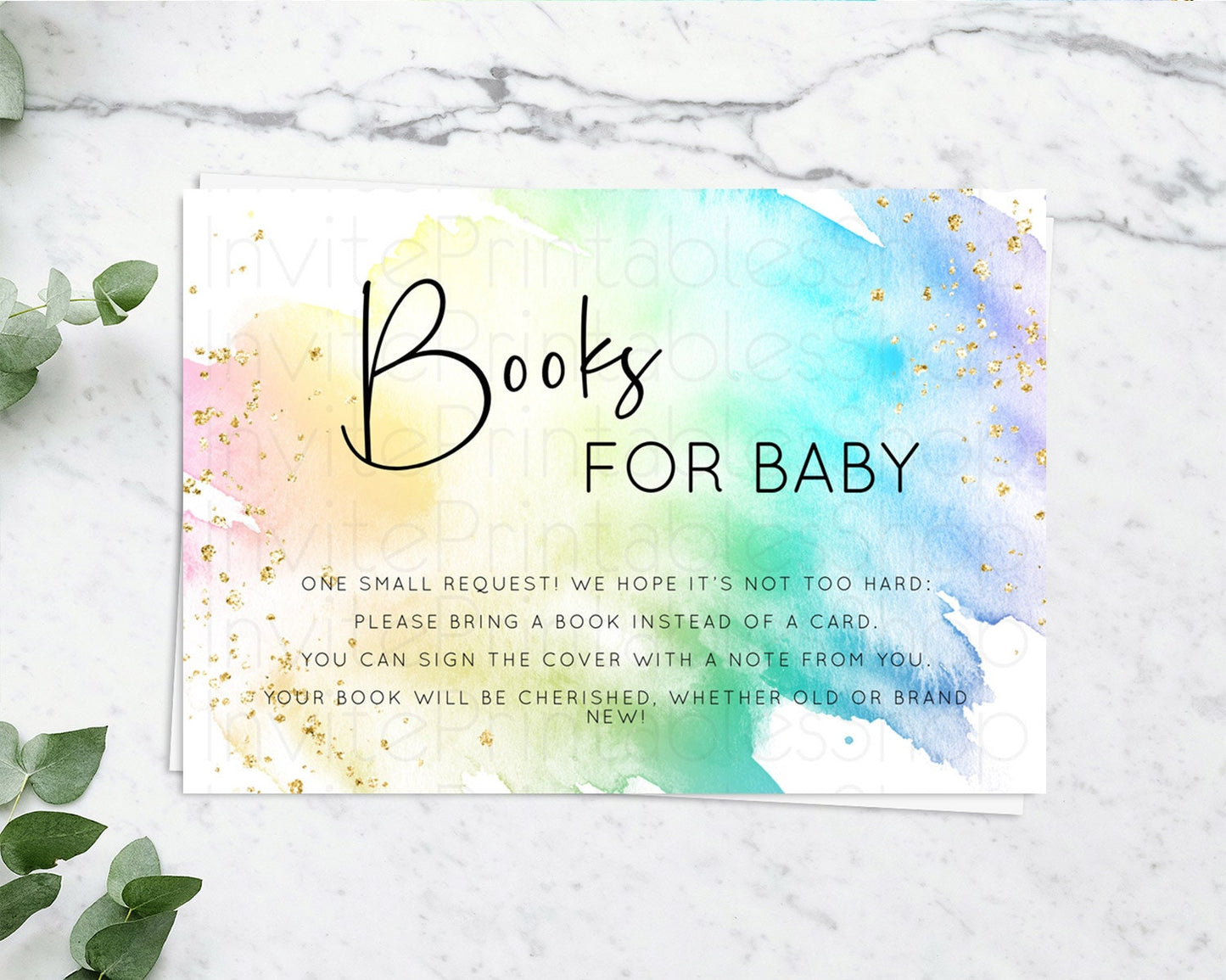 Pastel Books For Baby Card Pastel Rainbow Book Insert Colorful Ombre Watercolor Book Card Confetti Glitter Baby Book Poem Request D10279