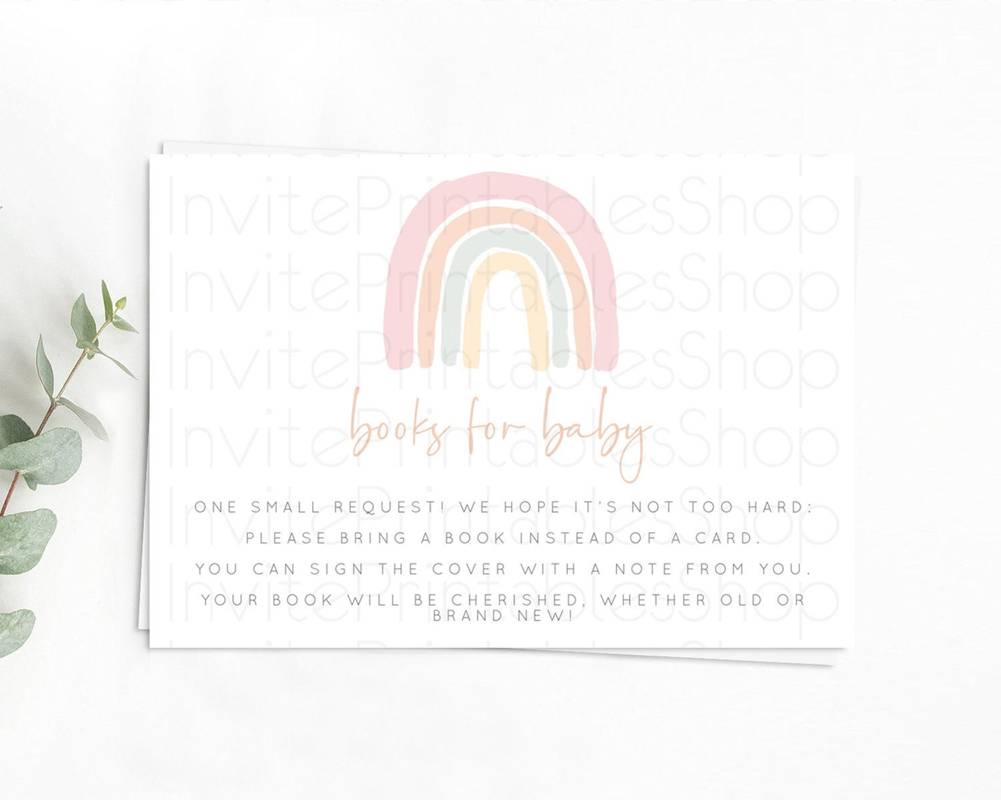 Pastel Rainbow Books For Baby Card Boho Rainbow Book Insert Boho Rainbow Book Card Pastel Watercolor Baby Shower Book Poem Request D10162