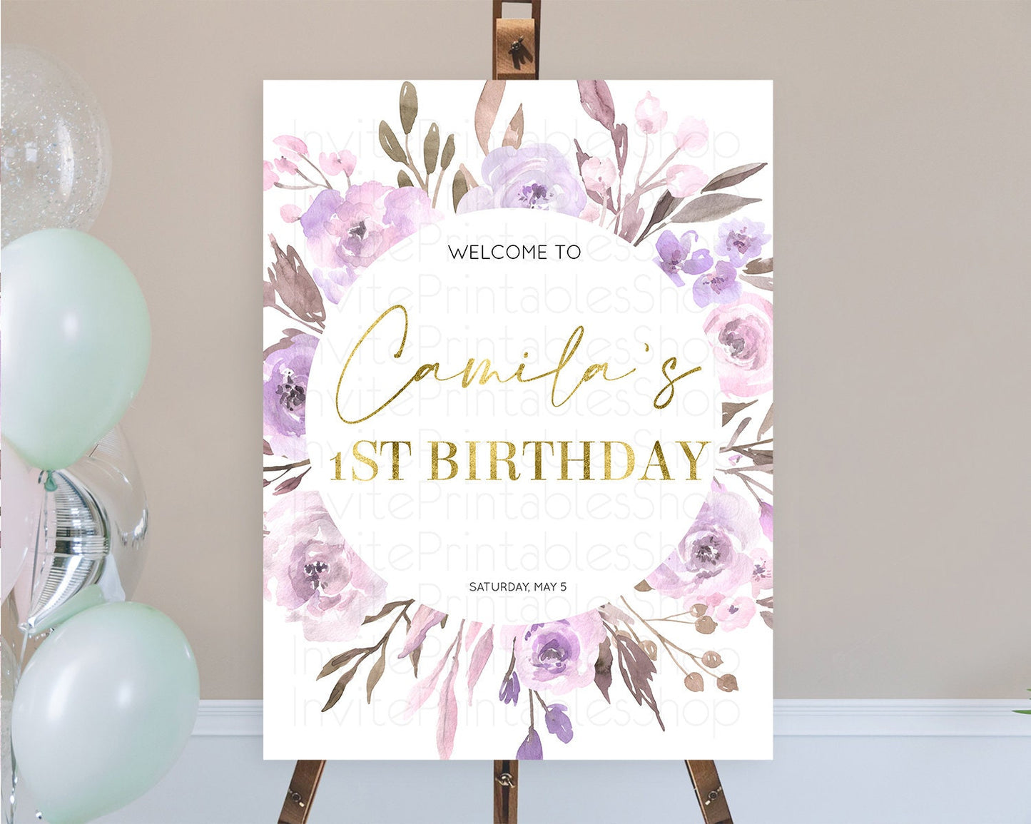 Secret Garden Welcome Sign Wildflower Welcome Board Pastel Flower Garden Welcome Poster Boho Wildflower First Birthday Welcome Sign D10201