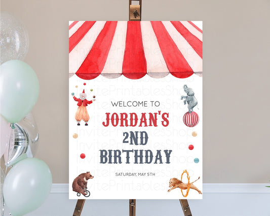 Circus Welcome Sign Carnival Welcome Board Step Right Up Circus Welcome Poster Circus Décor Carnival First Birthday Welcome Sign D10533