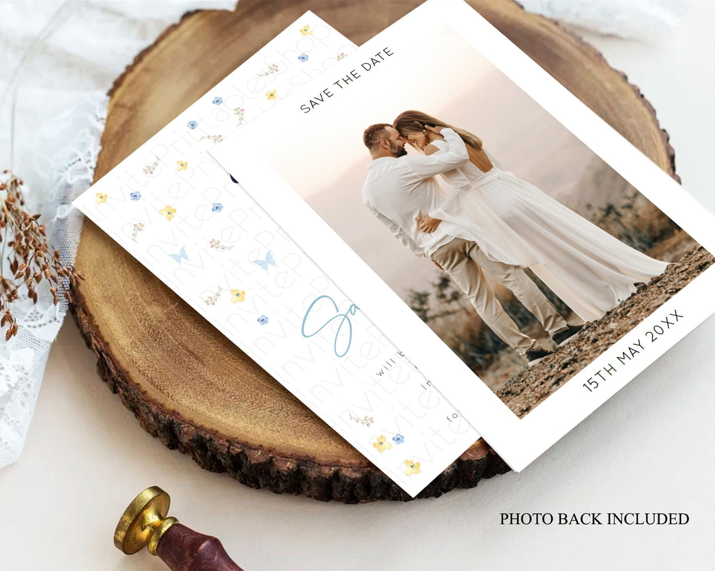 Princess Save The Date Template Secret Garden Enchanted Castle Pastel Floral Royal Party For 1st Birthday Baptism Baby Shower D10353