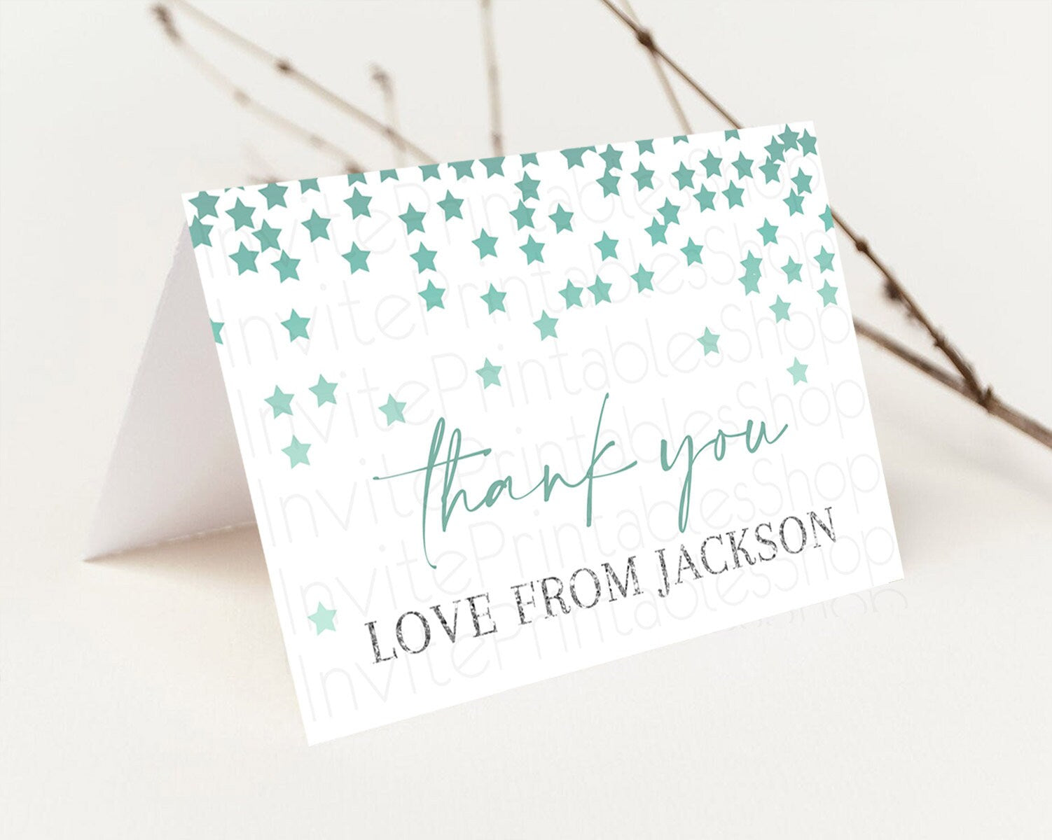 Editable Star Thank You Card Pastel Stars Thank You Shooting Star Rainbow Co