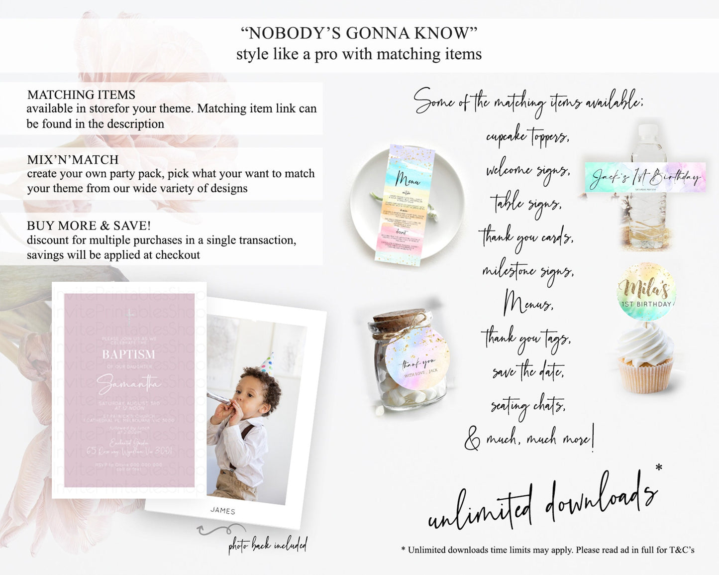 Pink Baptism Invitation Plain Pink Baptism 1st Birthday Invitation Minimalist Pastel Pink Christening Invitation Holy Communion D10940