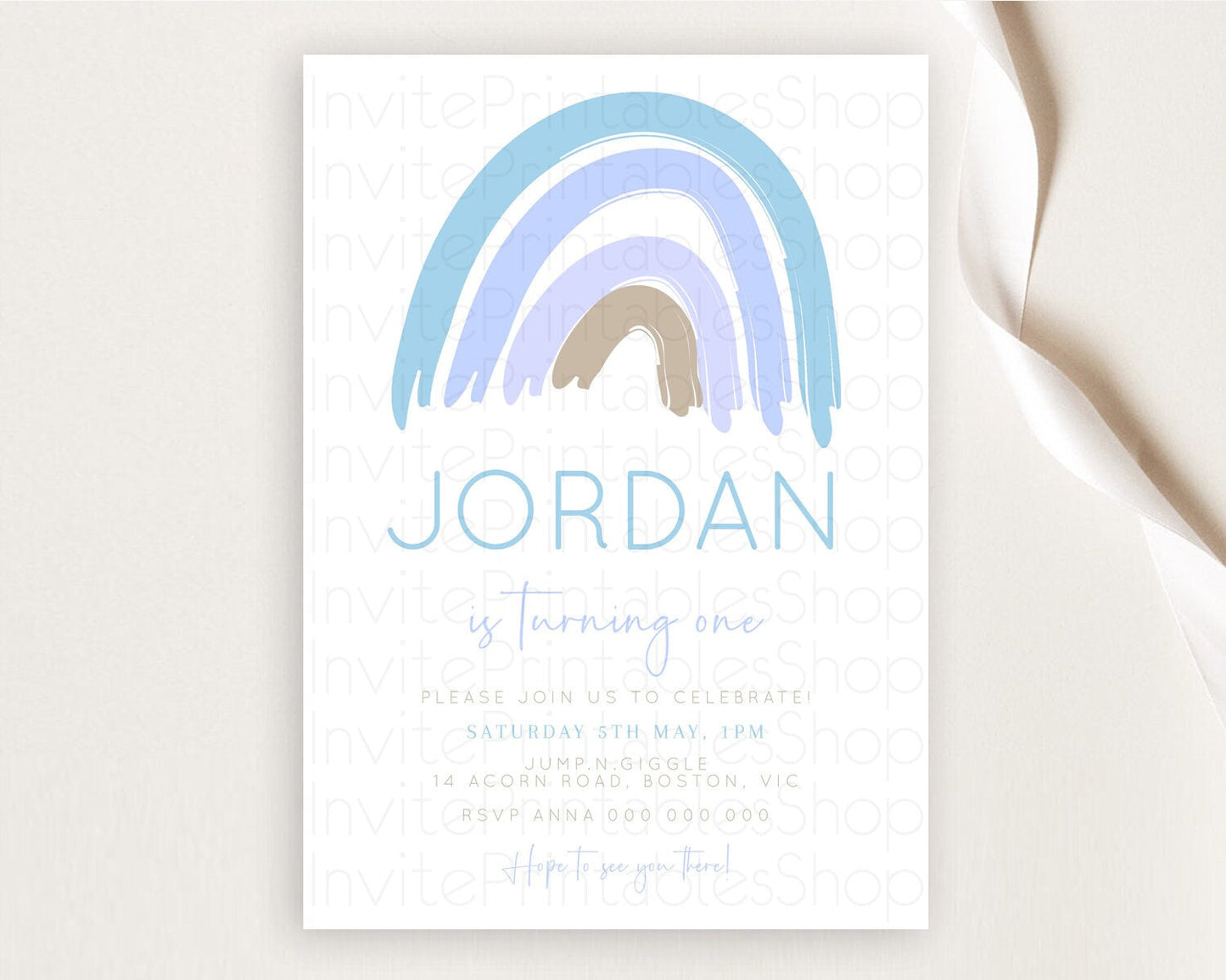 Pastel Rainbow Birthday Invitation Pastel Rainbow Invitation Rainbow Invitation Pastel Invitation Boho Rainbow 1st First Birthday D10352