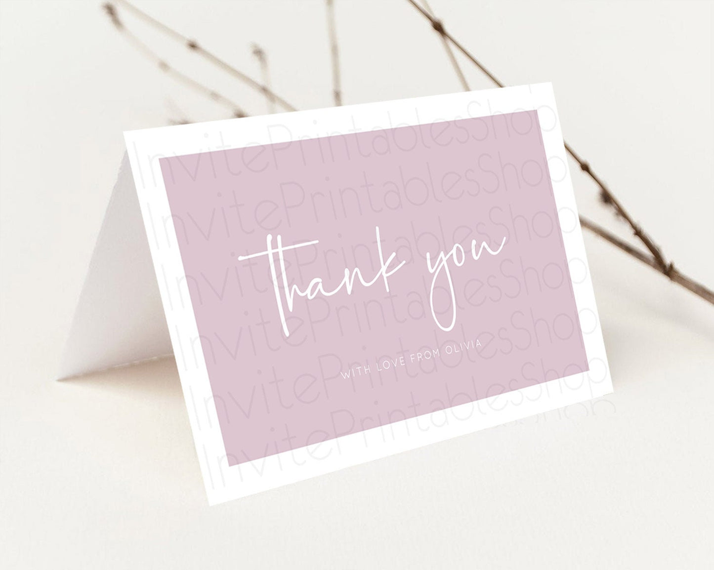 Pink Thank You Pastel Pink Thank You Card Pink Birthday Thank You Card Modern Pink Cards Simple Pink Teacher Thank You Card Template D10940