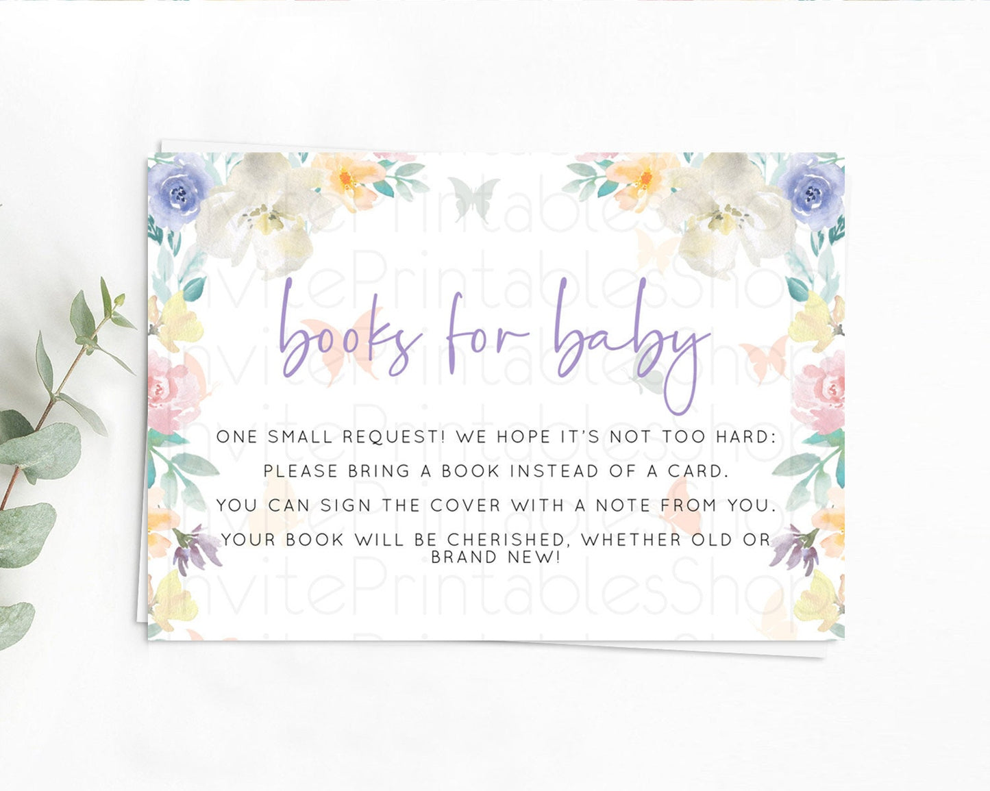 Secret Garden Books For Baby Card Boho Wildflower Book Insert Pastel Flower Garden Baby Shower Card Flower Guests Book Poem Request D10710