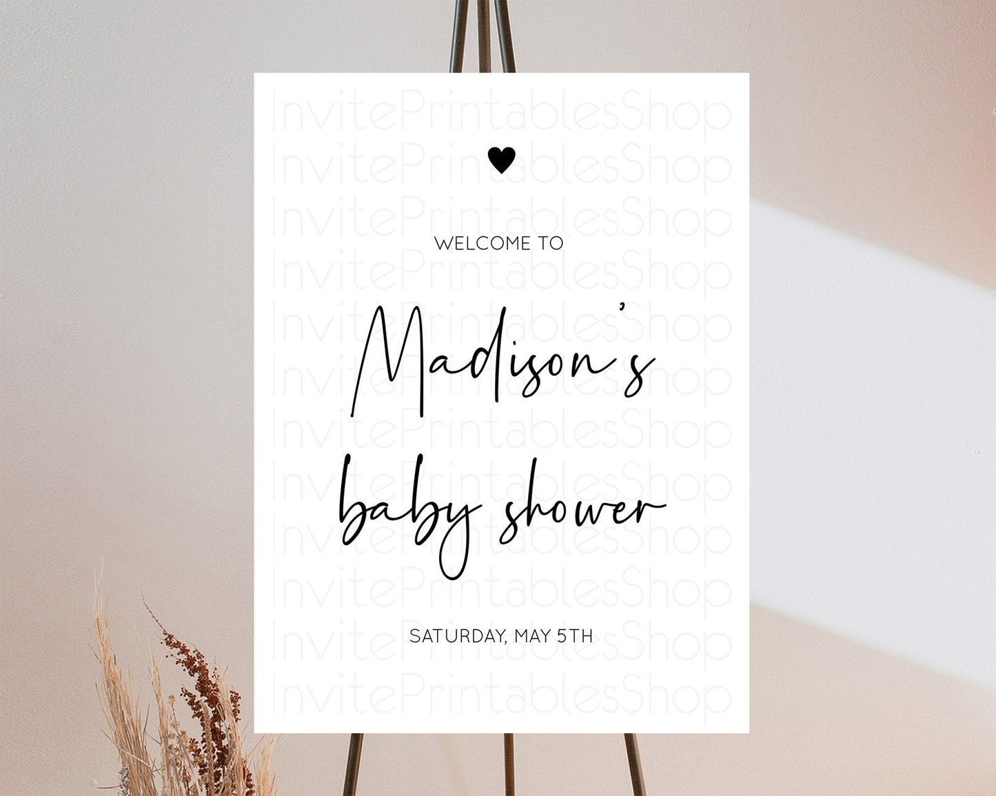 Minimalist Baby ShowerWelcome Sign White Welcome Board Minimal White Baby Shower Welcome Poster Modern White Minimal Welcome Sign D10955