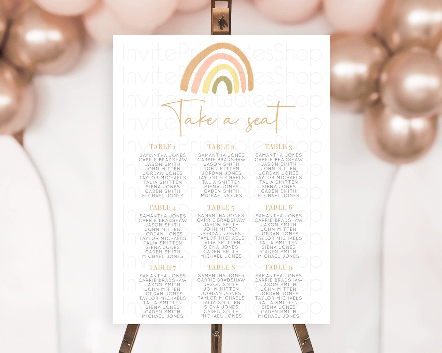 Pastel Rainbow Seating Chart Boho Rainbow Seating Chart Rainbow Seating Chart Pastel Seating Chart Boho Rainbow Seating Sign D10684