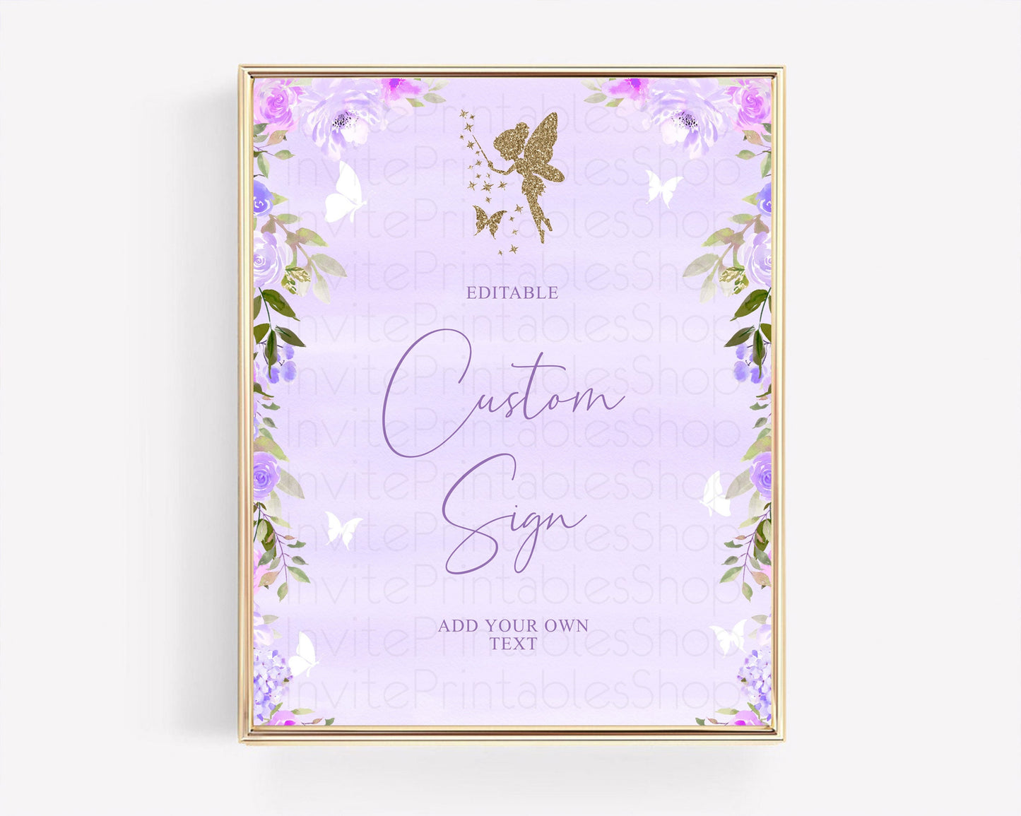 Fairy Sign Enchanted Garden Table Sign Décor Pastel Floral Butterfly Party Secret Garden Birthday Baptism Baby Shower Bridal Shower D10910