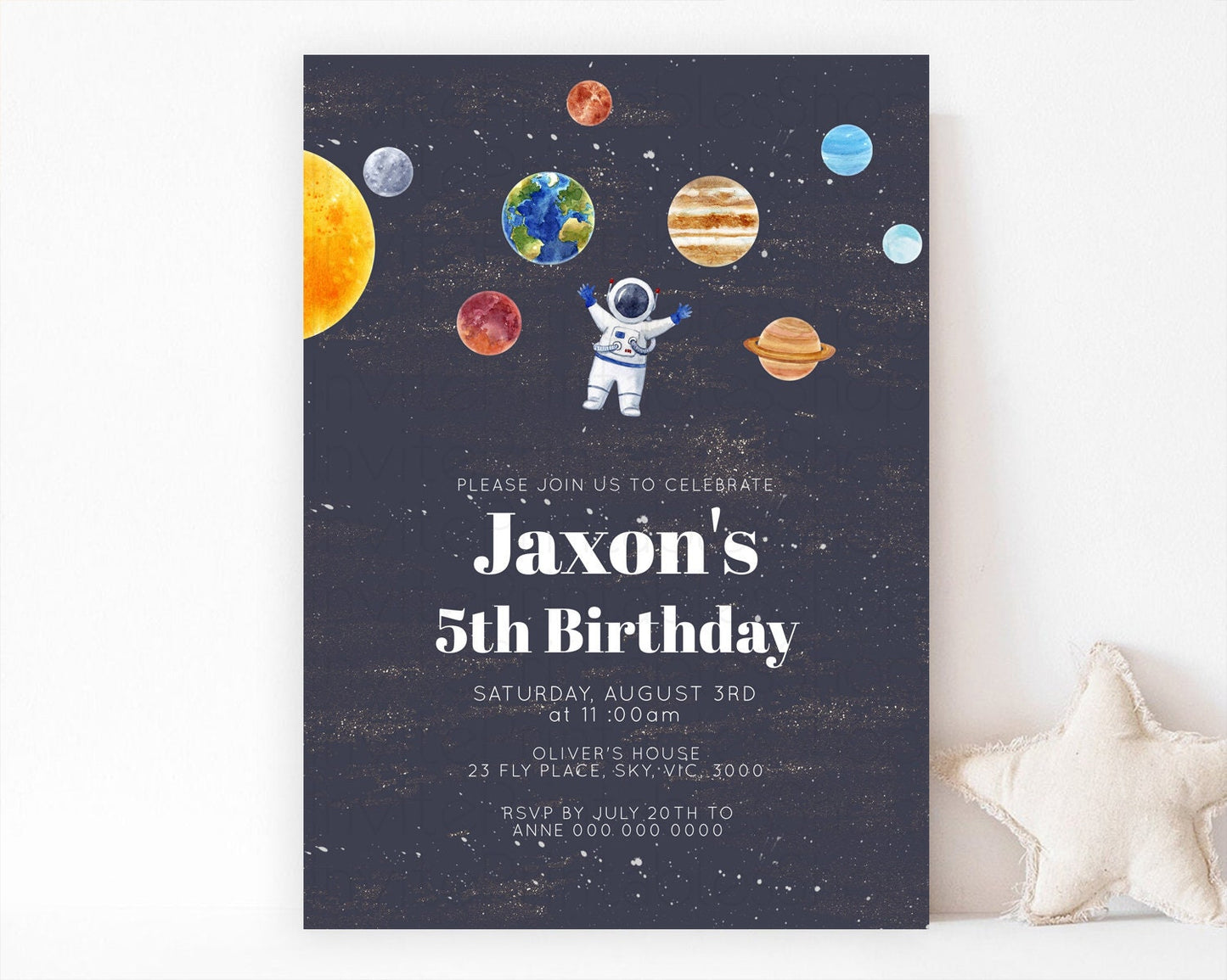 Space Birthday Invitation Space 1st Birthday Invites First Trip Around the Sun Invite Sky Stars Planets Milkyway Solar System Invite D10144