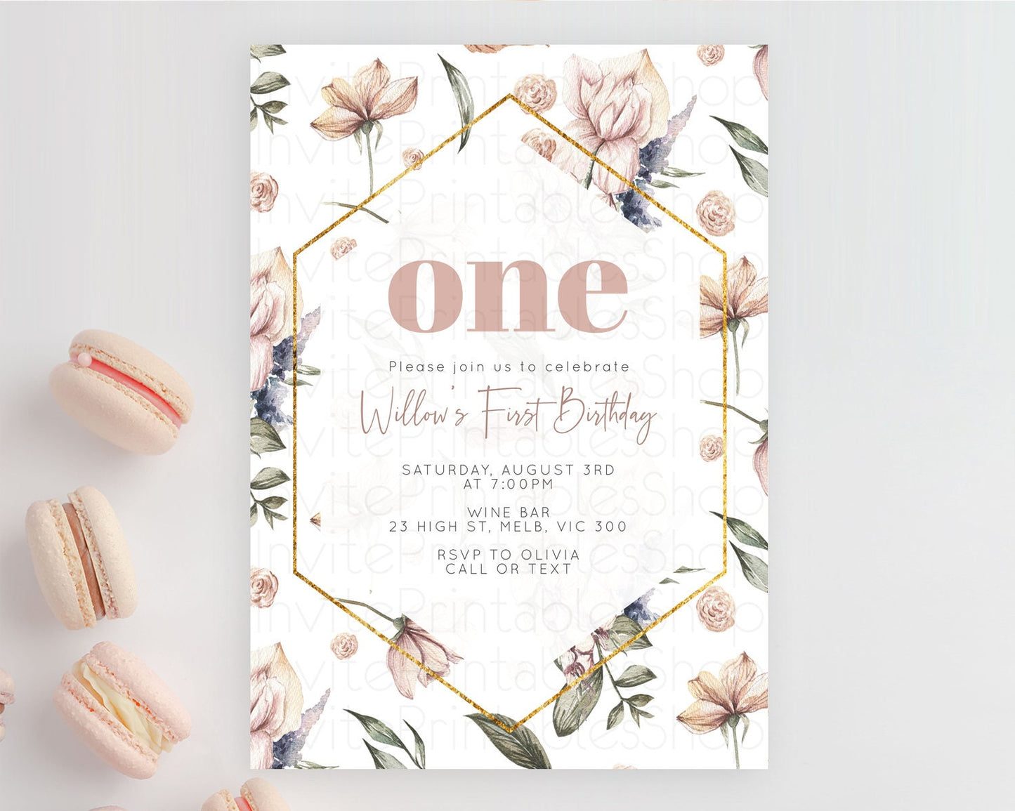 Secret Garden Invitation Wildflower Birthday Invitation Pastel Flowers Invite Enchanted Garden Boho Floral 3rd 2nd First Birthday D10504