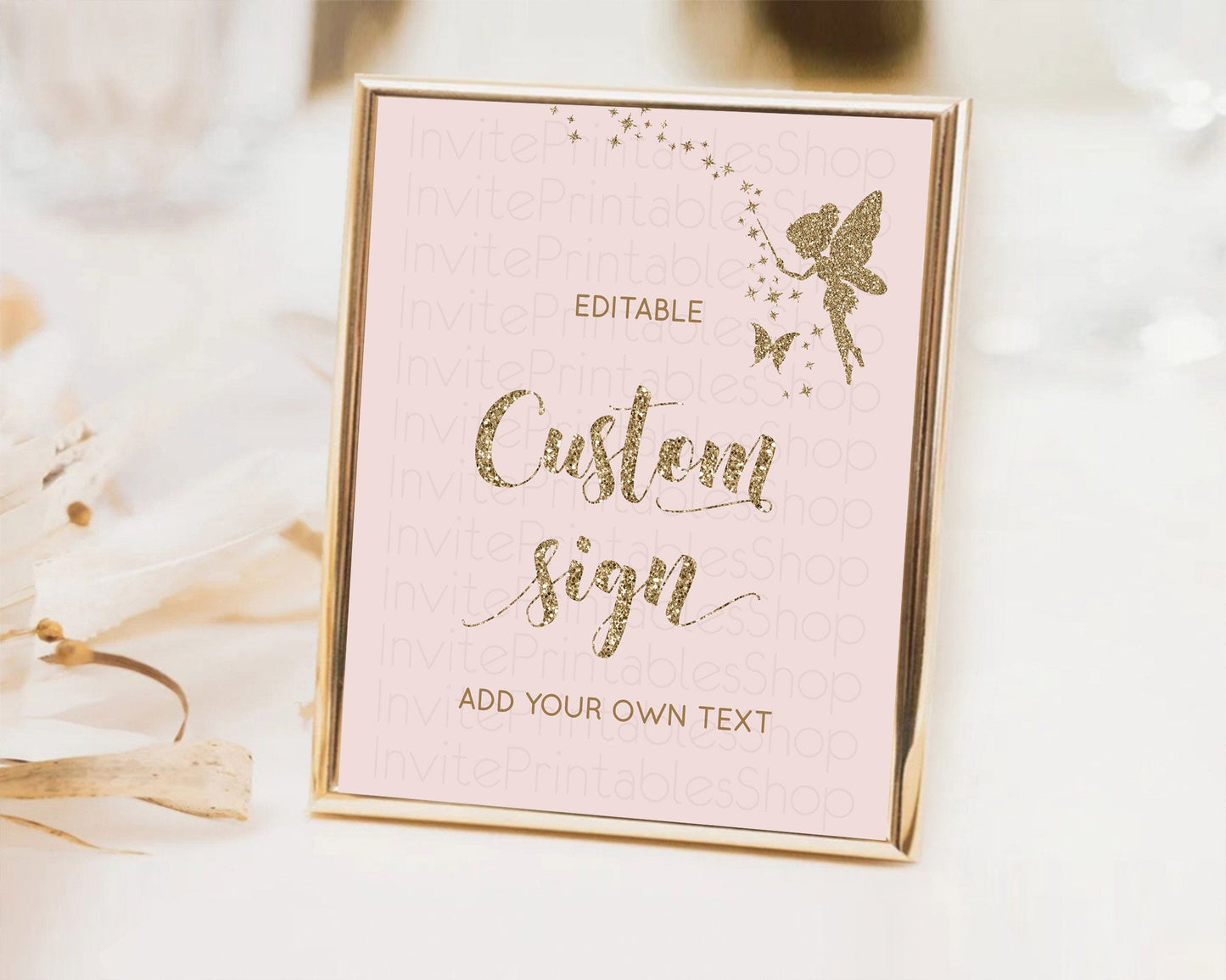 Fairy Sign Enchanted Garden Table Sign Decor Pastel Floral Butterfly Party Secret Garden Birthday Baptism Baby Shower Bridal Shower D10899