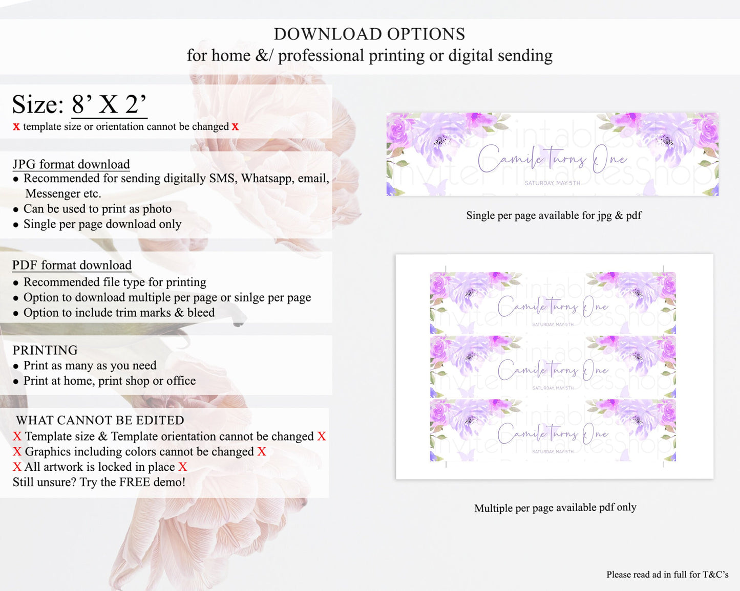 Wildflower Water Label Template Secret Garden Water Label Pastel Floral Garden Party Decor Boho Flowers Birthday Baby Shower Wedding D10719