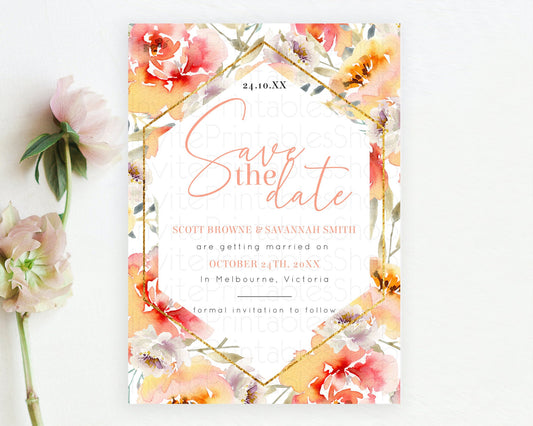 Wildflower Save The Date Template Secret Garden Save The Date Pastel Floral Garden Party Boho Flowers Birthday Baby Shower Wedding D10791